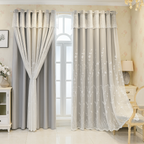 Promo 2x1: Cortina Blackout Royal de Doble Capa con Aislamiento Térmico y Estilo Europeo + Barras de REGALO